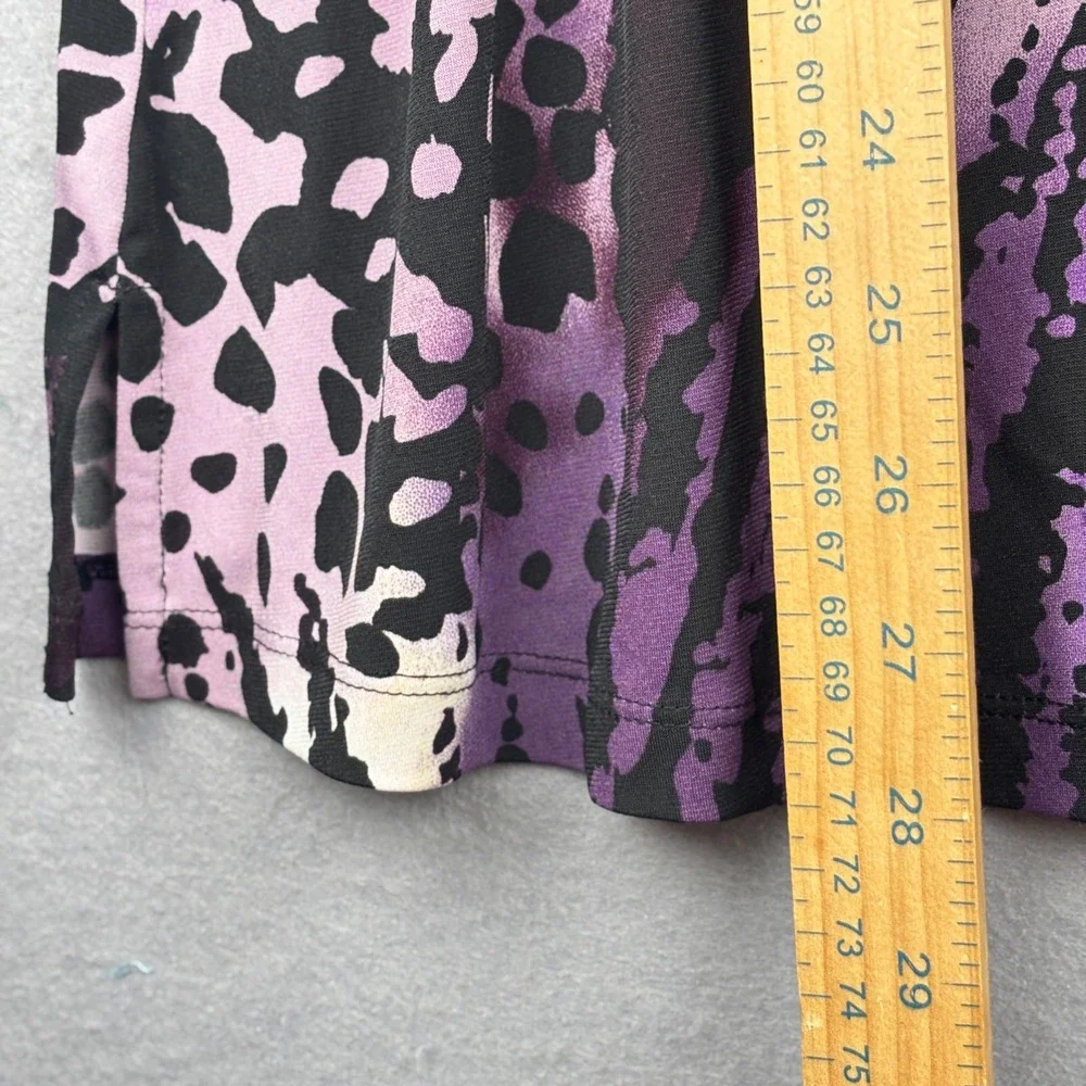 Susan Graver Liquid Knit Tank Top Womens 2X Animal Print Keyhole Neck